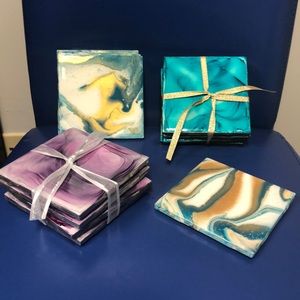 4x4 resin coasters Multi or custom colors